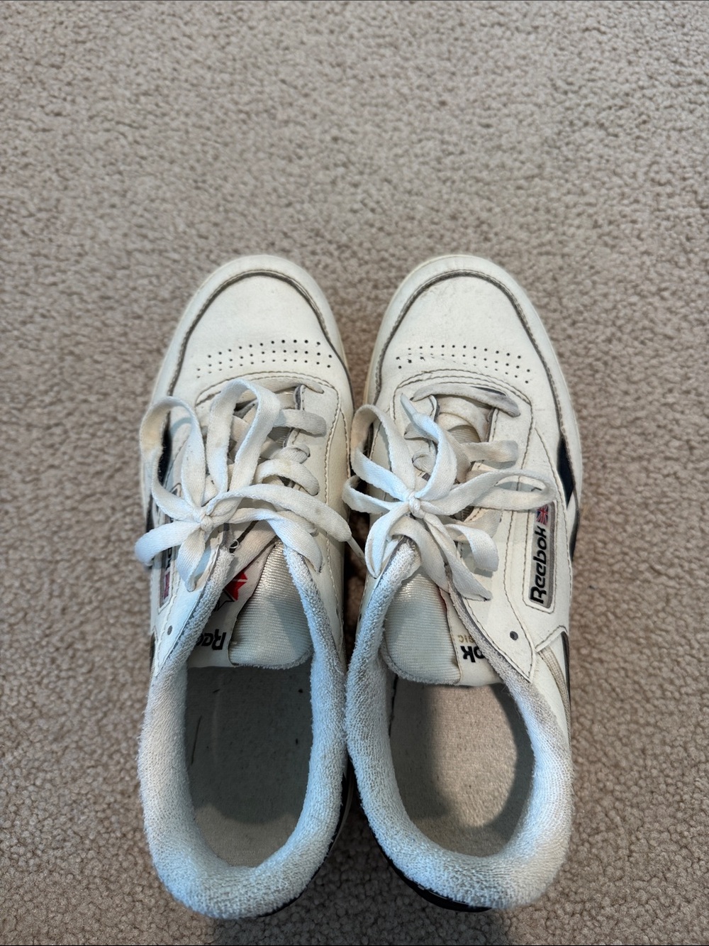 Reebok women’s White Sneakers with Black Accents